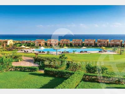 Own a Fully finished chalet - first row by the sea in the best location, Salt Marina, in Ras El Hekma North Coast.