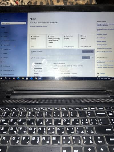 لابتوب لينوفوا ٤ رام مساحه ٥٠٠ جيجه بروسسيسور Inter r celeron r