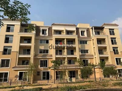 An unbeatable price! An apartment in Sarai Compound, directly on the Suez Road, walled with Madinaty, half price, ready for viewing, with a low down p