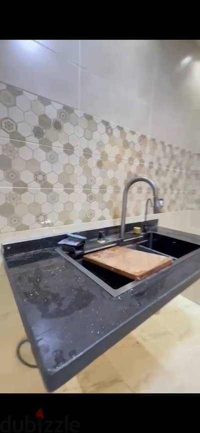 حوض مطبخ سمارت اسود ٧٥ سم