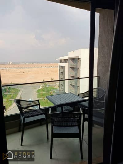 Furnished 86-square-meter, two-bedroom apartment for rent in Privado, Madinaty; features a direct garden view and a prime location close to all amenit