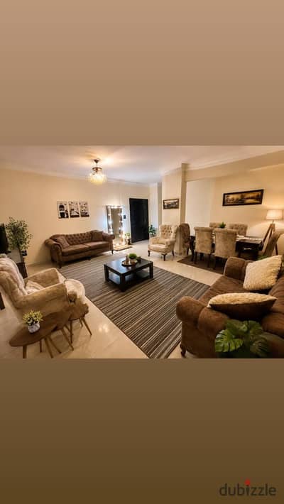 Fully Furnished Apartment for Rent in Yasmeen, First Settlement, New Cairo Near Mostafa Kamel Axis & Full Up Station – 200 SQM – Private Entrance