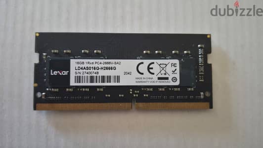 رامات لابتوب ليكسار Lexar 16GB DDR4 2666MHz SODIMM
