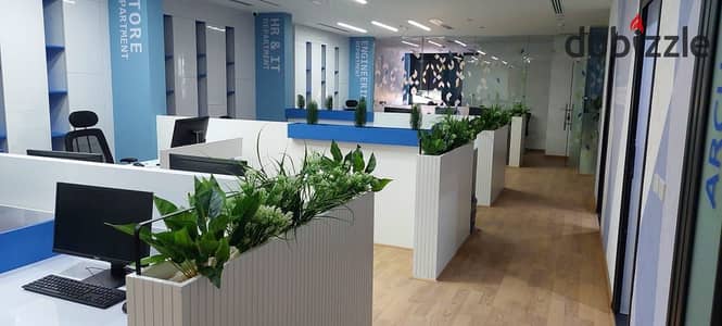 مساحة اداريه 350 م مفروش مجهز في ميفيدا بيزنس بارك التجمع الخامس للشركات العالمية