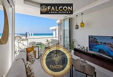 شاليه بفيو بانورامى على البحر و تشطيب High end + التكييفات  للبيع باقساط 8 سنين بدون فوائد و بجوار سيدى حنيش بـ قريه سيلفر ساندس Silver sands