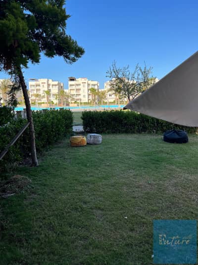 Ground Chalet for Rent in Amwaj North Coast | 2 Bedrooms | 2 Bathrooms | Private Garden | Pool View | Fully AC | Prime Location Near Services