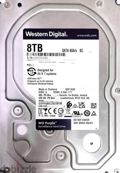 WD Purple 8TB WD84PURZ 100% Health HDD Hard Disk