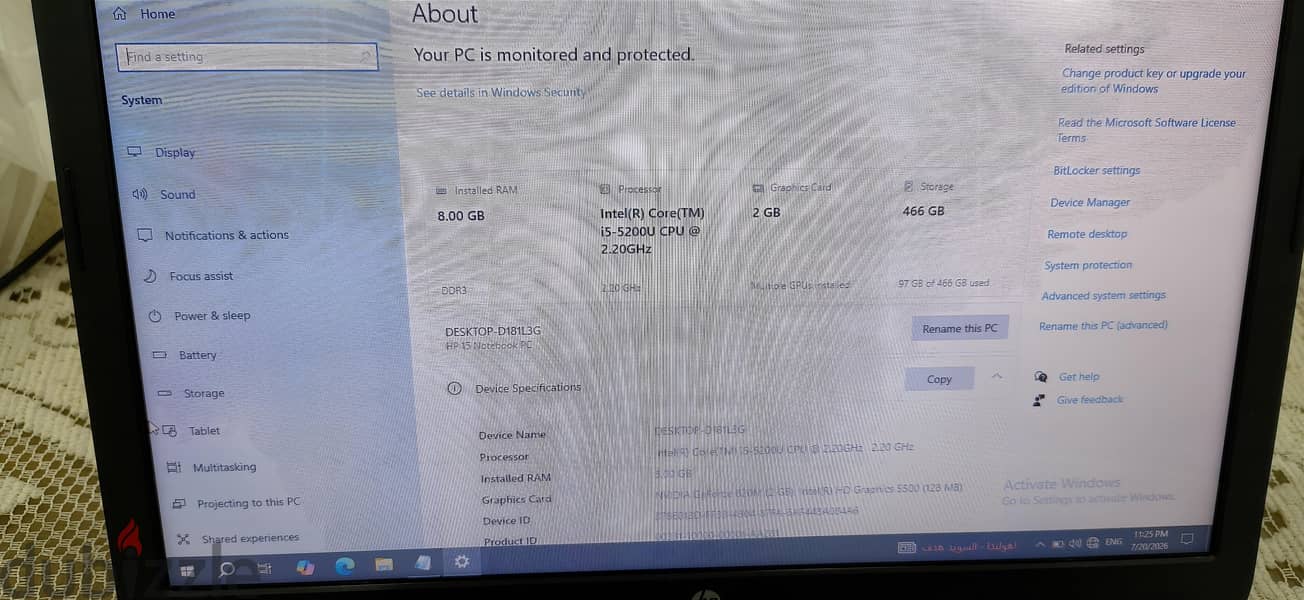 HP Notebook 15 Nvidia 2G 3