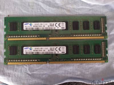 رامات سامسونج 4gb 2*2 سرعة12800 حالة ممتازة