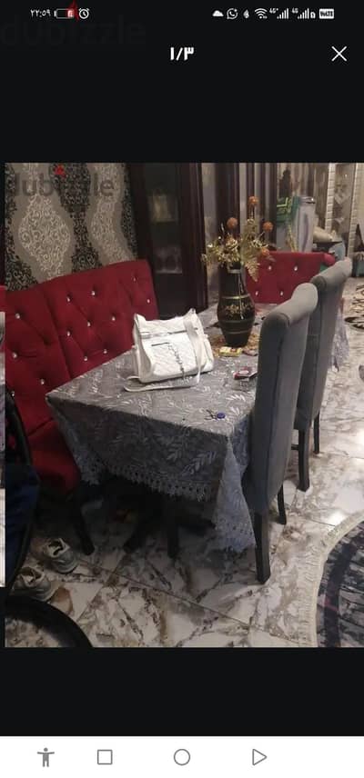 سفره ب٦ كراسي  استعمال خفيف