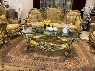 طقم صالون مذهب تحفه فنيه