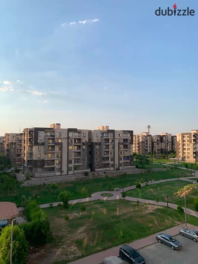 For rent, an apartment of 140 meters, second floor, fully landscape view in Dar Misr Compound, neighborhood 16, Sheikh Zayed