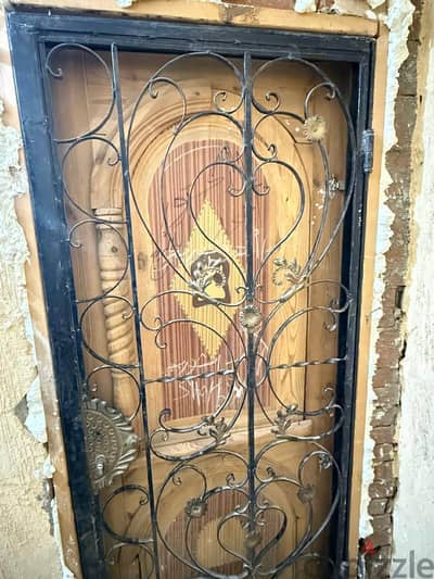 Black steel door