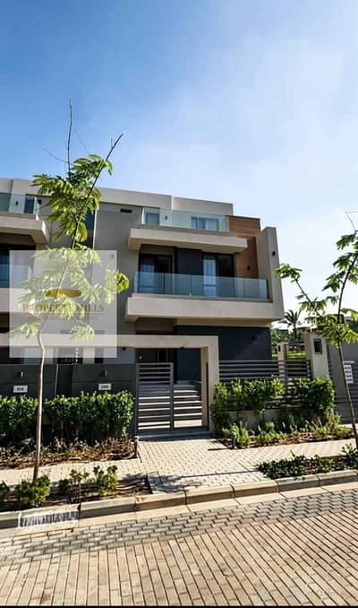 Villa for sale with the longest payment period in the Patios Town compound in the Fifth Settlement with a prime location inside the compound