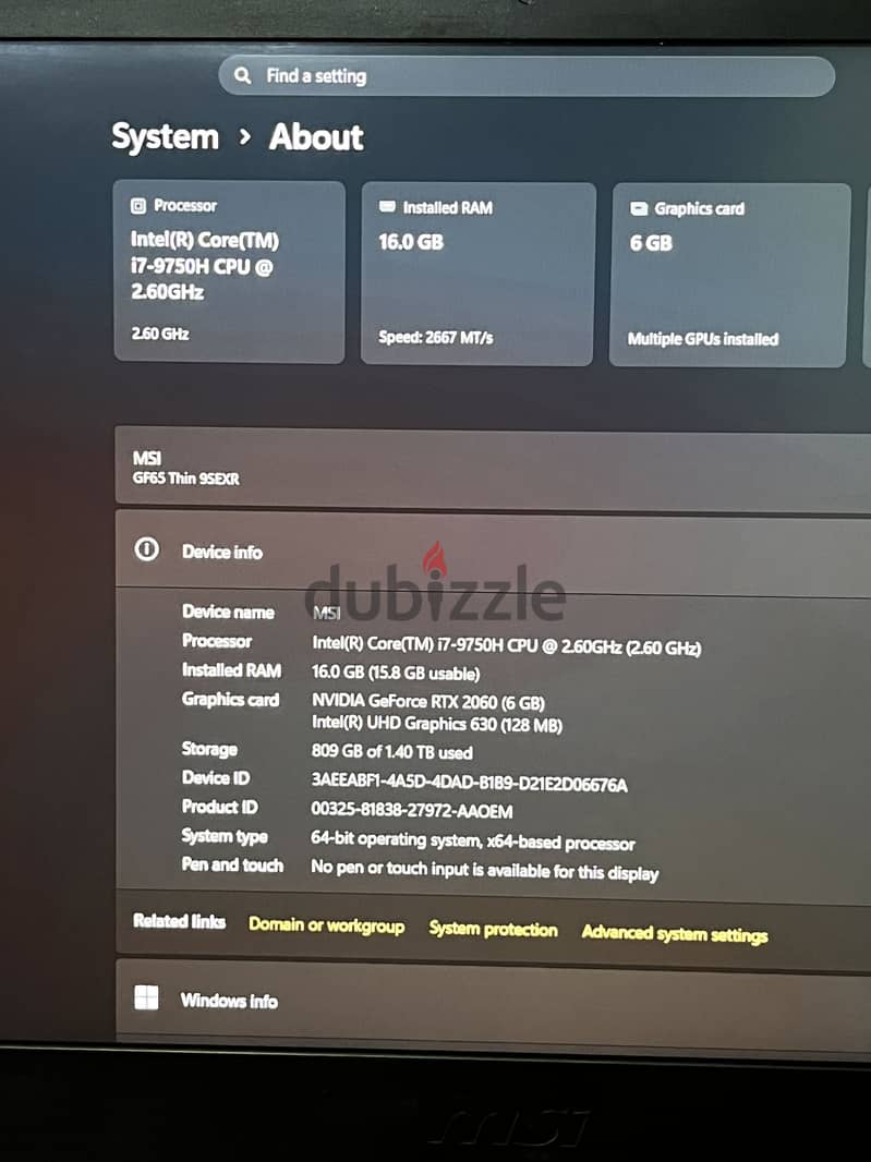 Msi gf65 rtx 2060 3
