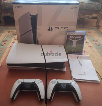 PS5 Slim CD with 2 Controllers and 5 Games