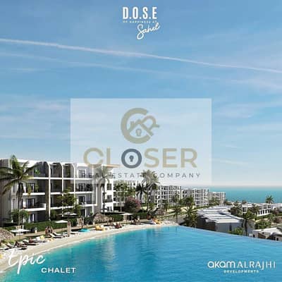 Fully finished chalet with air conditioning, directly on the sea, next to Marassi.