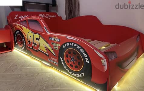 Lightning McQueen Race Wooden Bed