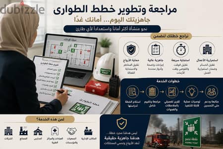 مراجعة وتطوير خطط الطوارئ وخطط الإخلاء للشركات والمدارس والمنشآت