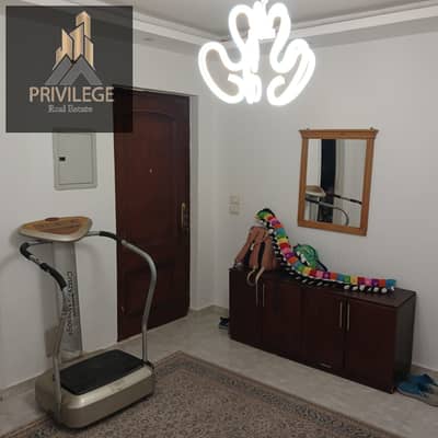Furnished apartment for rent in Al-Maadi Gardens compound in front of the mosque next to the hunting club, mall entrance, and vital area.