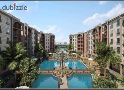 Immediate receipt of an apartment 168m +50m garden with a direct view of the lake in the green city compound, second row from the Fayoum road with Tesla, with strong experience and previous works.