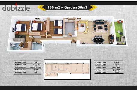 If you are looking for a ground floor apartment with a garden in the villas and with installment facilities for a year, then this apartment is for you.