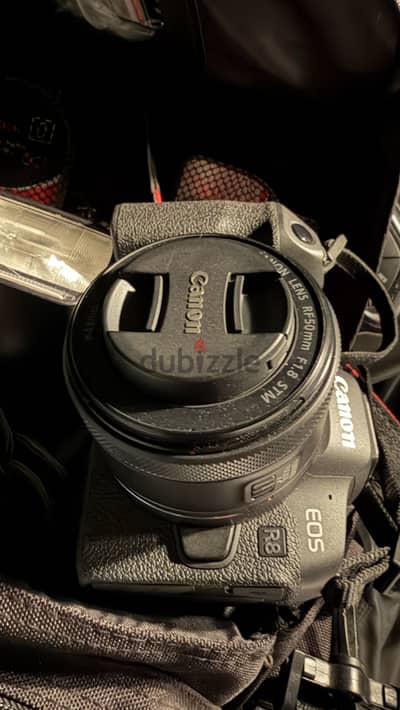 Canon R8 + lens 50 mm + godox flash