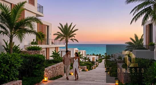 Two-bedroom chalet for sale at the first phase price in The C, Ras El Hekma, North Coast, with a 2.5% down payment and installments up to 10 years.