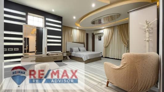 Furnished modern apartment for rent First occupancy, ground floor with garden Al Yasmin Compound, Sheikh Zayed Opposite the Canadian University and ne