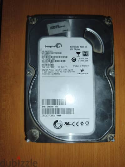 250GB hard disk drive (HDD)