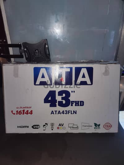 شاشه ATA 43 بوصه استعمال شهر  لسه داخل الضمان
