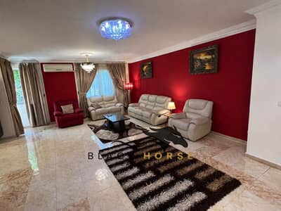 Furnished Ground Floor 3-Bedroom Apartment with Garden for Rent in Al Rehab City