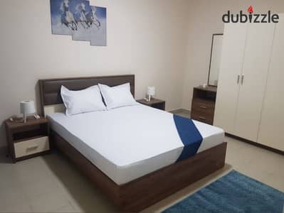 Fully furnished ground-floor apartment for rent in Al-Mostaqbal, Sheikh Zayed City.  70 sqm apartment with a 120 sqm garden.