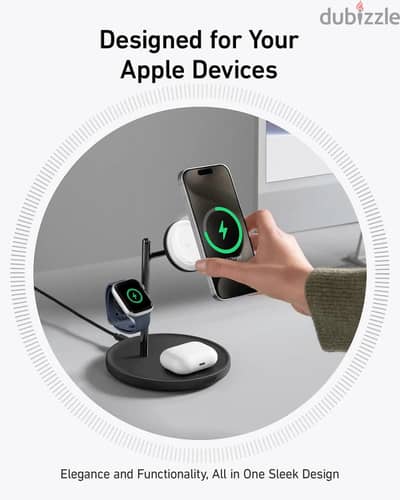 شاحن لاسلكي أنكر Anker MagGo 3-in-1 charging Station