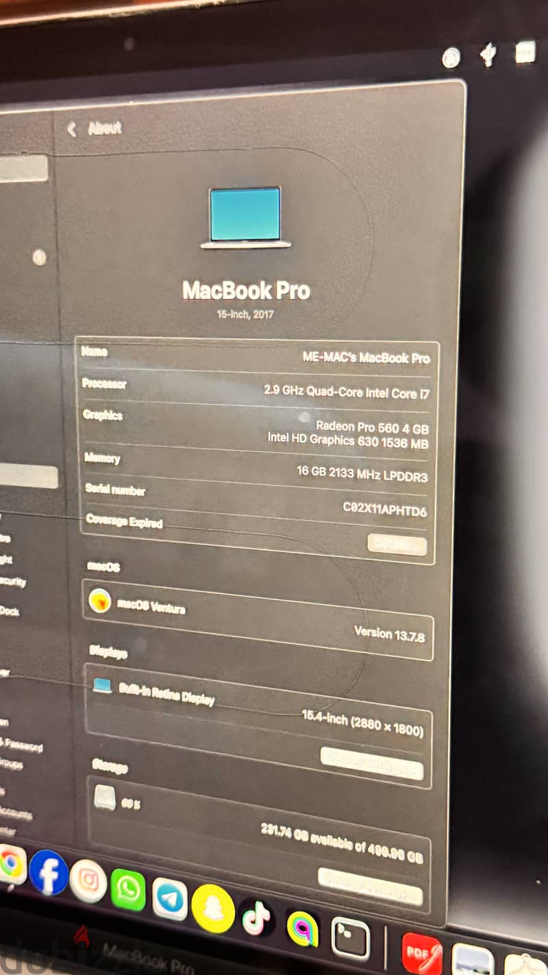 Mac book pro 2017 1