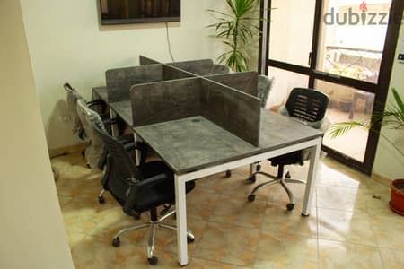 خلية عمل ( ورك ستيشن ) بالكراسي شبك متحرك نجمه ستانلس