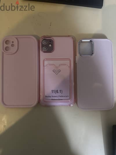 Pink Iphone 11 3 case bundle