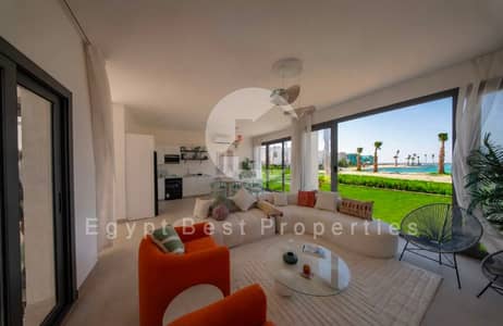 Direct on Lagoon Fully Finished Chalet for sale in North coast Ras El Hekma 2 bedrooms