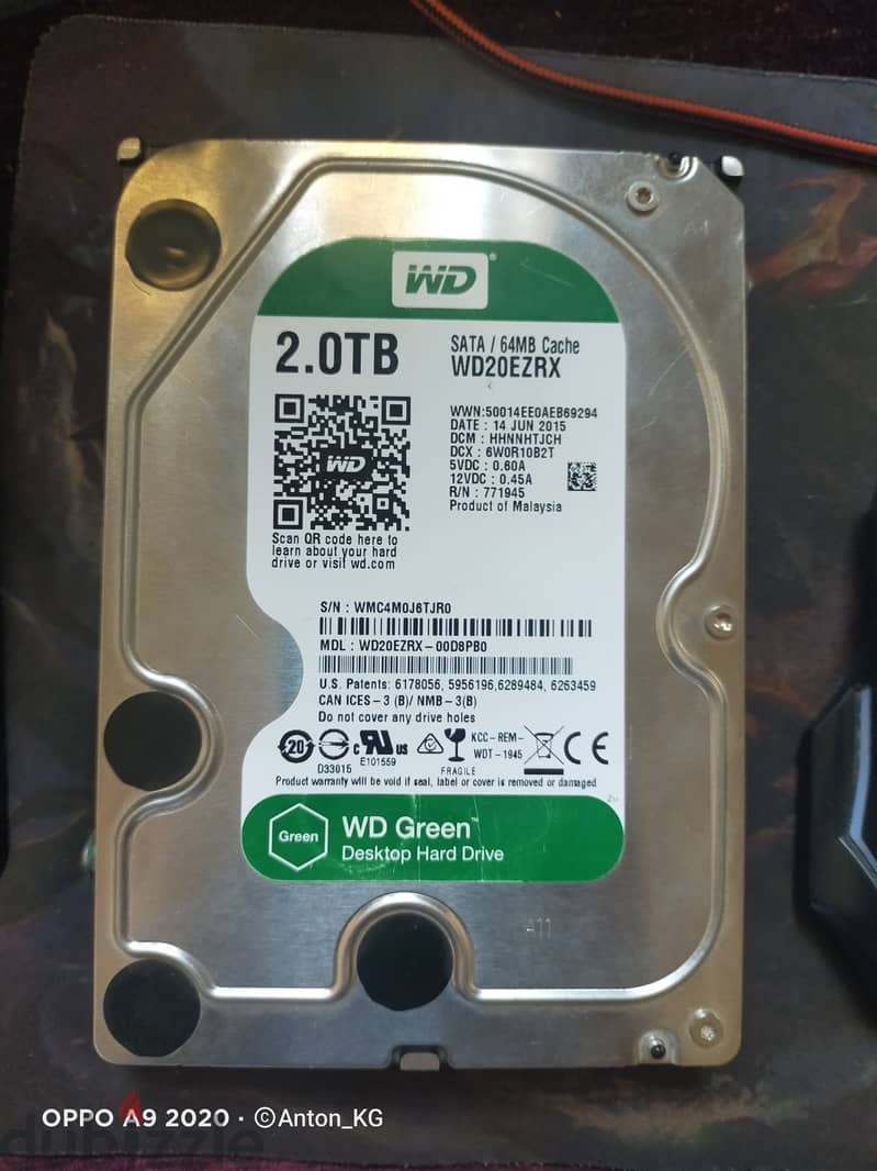 WD HDD GREEN 2TB 1