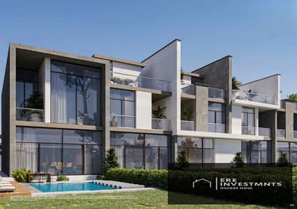 Town House for sale at the lowest price in market and prime location with lagoon view in Saada New Cairo