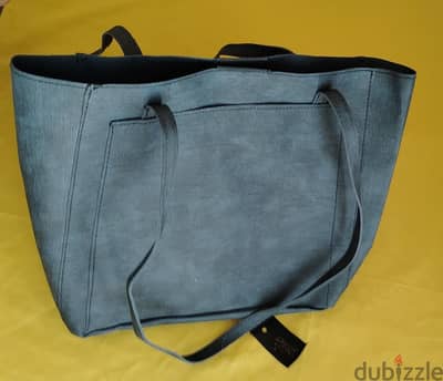 Large Navy Tote Bag لون جينز   – شنطة يد كبيرة وعملية – جديدة