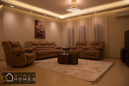 A renovated and furnished villa for rent in Al Rehab City, Hills area.