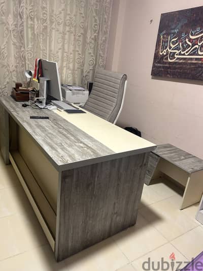 مكتب مكاتب كبير ابيضّ في جراي لم يستعمل جديد