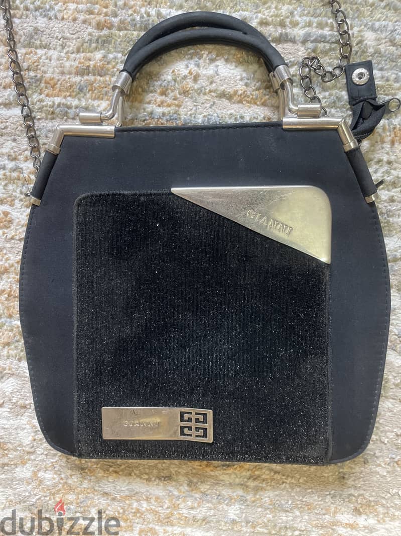 Black Gianni bag with silver hardware 1