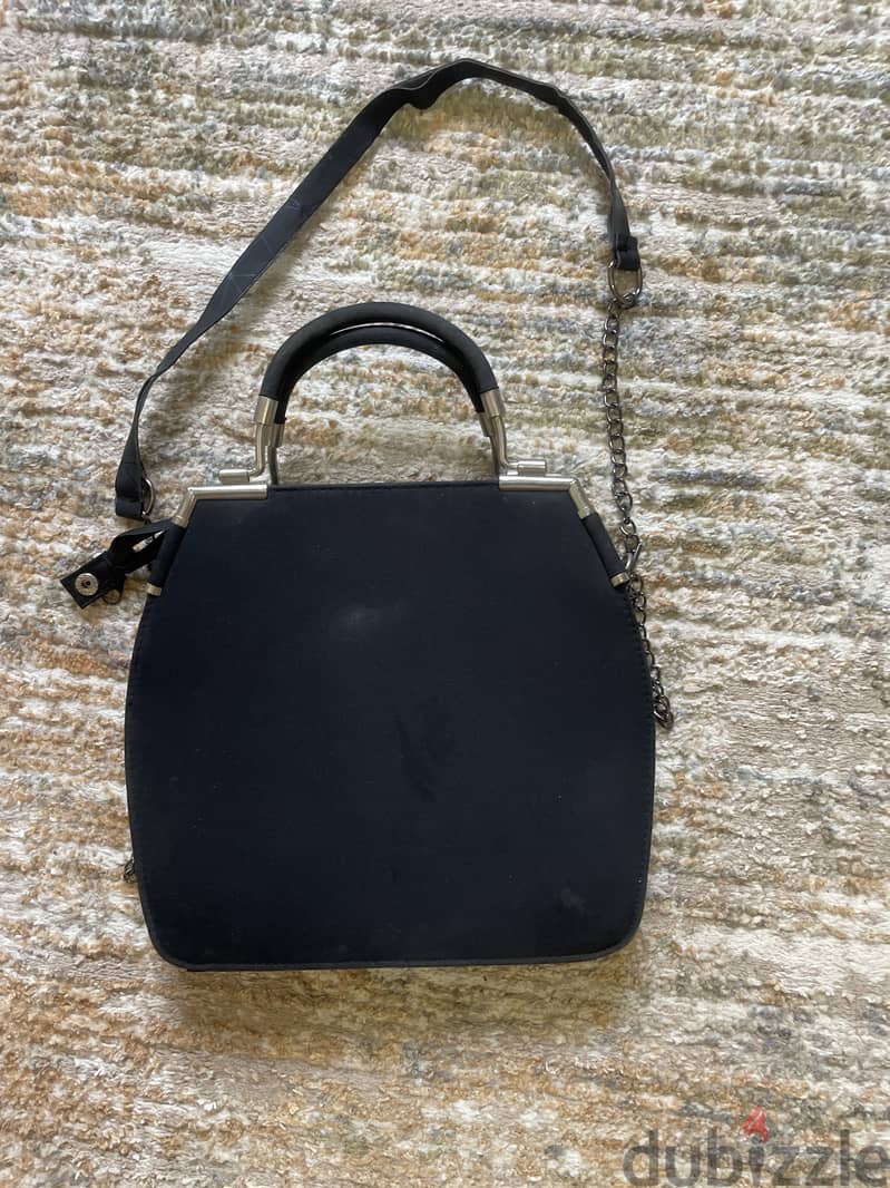 Black Gianni bag with silver hardware 3