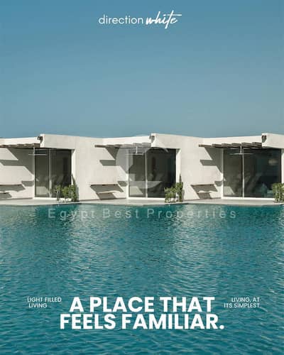 DELIVERY NOW FINISHED TWIN HOUSE SEA VIEW FOR SALE  OVER 5 YEARS  IN DIRECTION WHITE IN RAS AL HEKMA IN NORTH COAST
