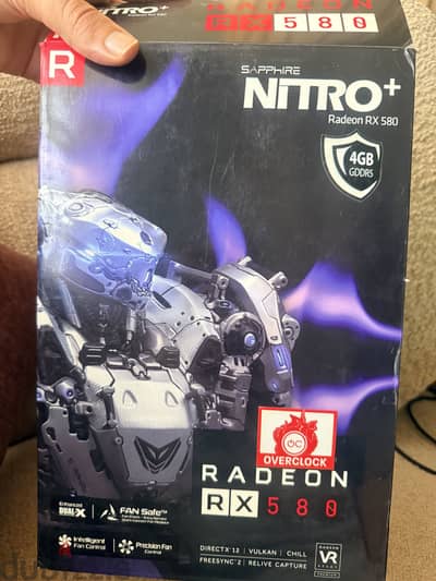 Sapphire NITRO+ Radeon RX 580 4GB كارت شاشة  جديد زيرو بكرتونته