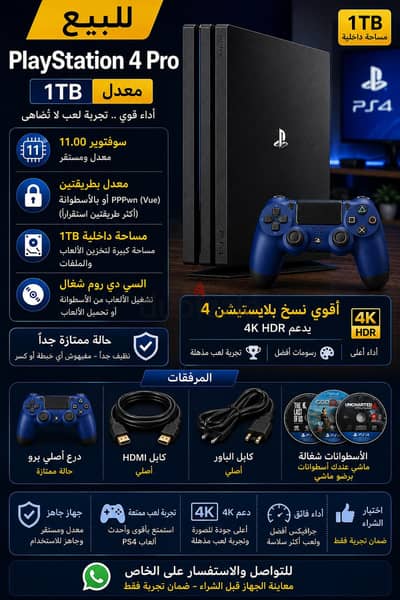 PlayStation 4 Pro 1TB Soft 11.00