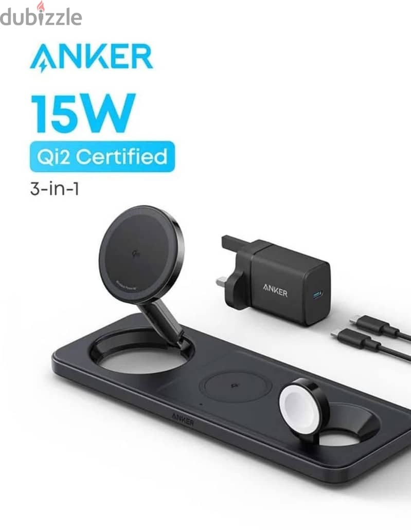 (FOR IPHONE USERS) Anker MagSafe Foldable 3-in-1 Wireless Charger 1