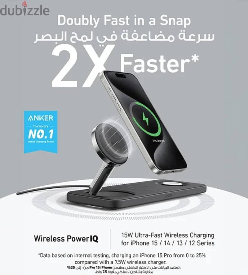 (FOR IPHONE USERS) Anker MagSafe Foldable 3-in-1 Wireless Charger 2